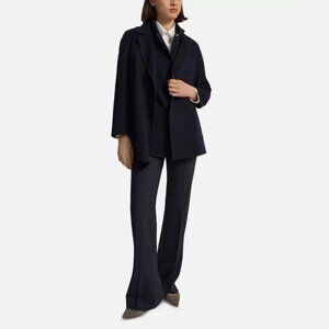 Theory Sileena Nocturne Navy Winsome 2 Wool Cashmere Blend, L, NWT $595